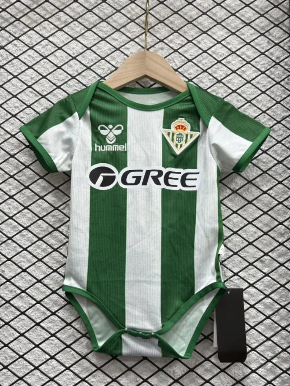 Real Betis Soccer Baby Bodysuit Green & White Stripes